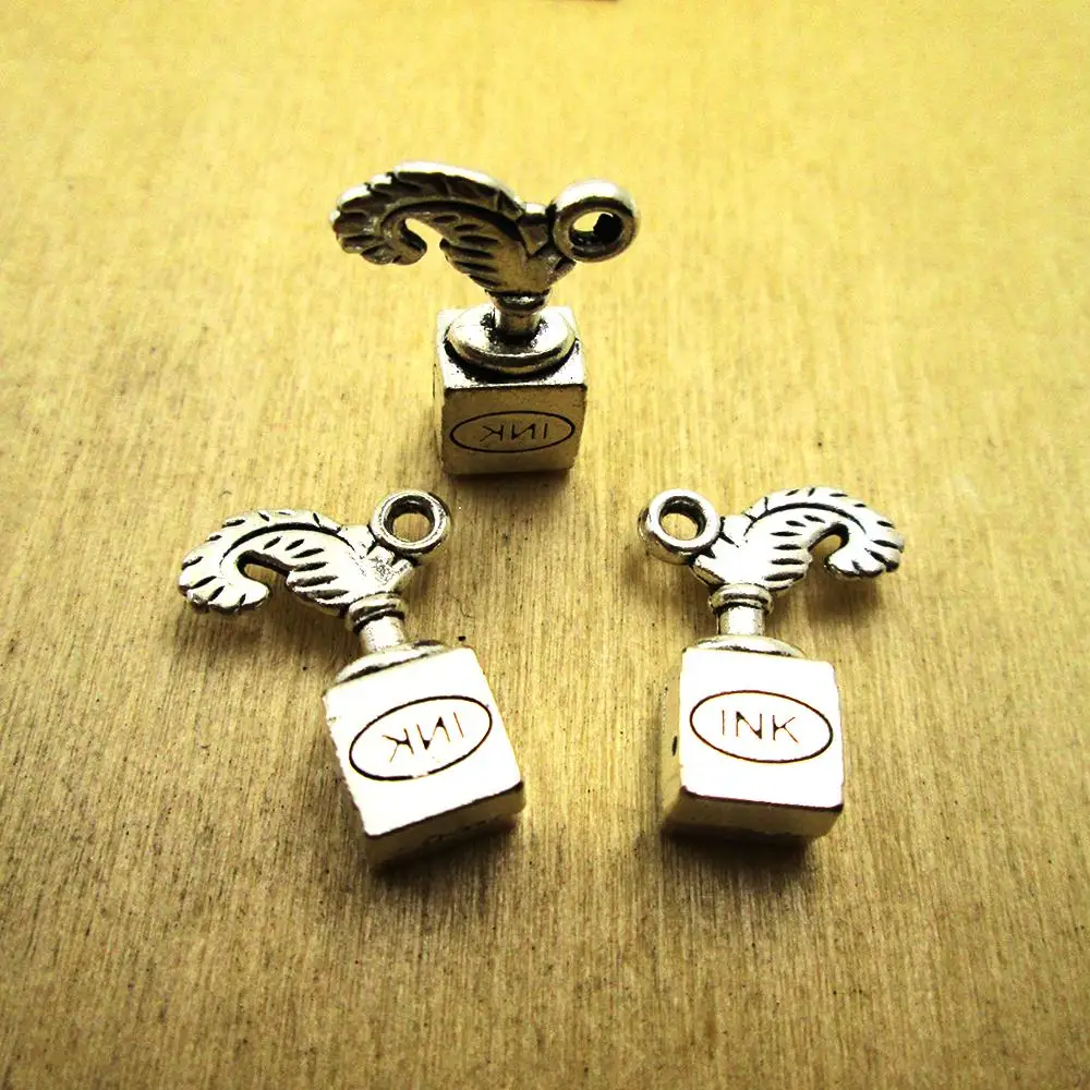 20pcs I Love Quilting Charms Silver Tone Quilting Charms Pendants 12x25mm
