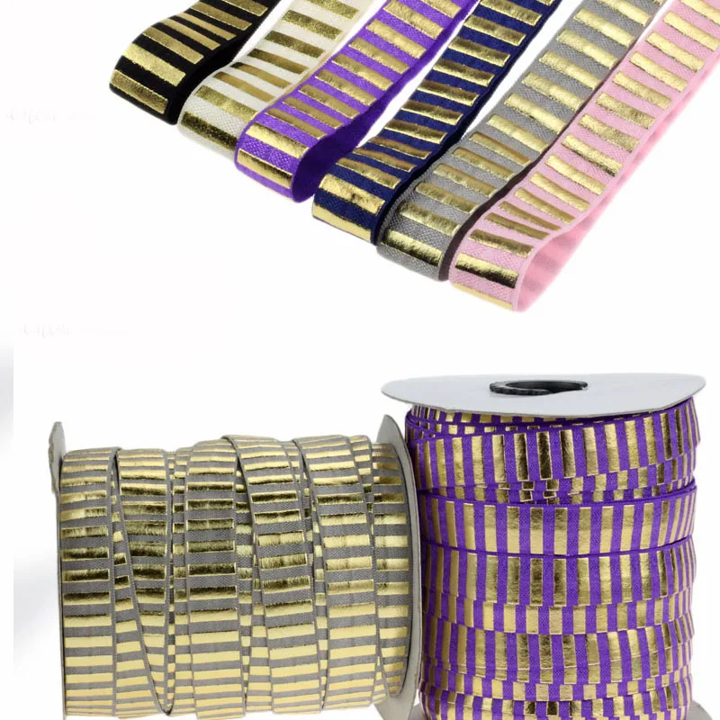 5/8" Gold foil Stripe Line Printed FOE Fold Over Elastic for handmade Hair Tie Headband Accessory Sewing welcome custom printed
5/8" Gold foil Stripe Line Printed FOE Fold Over Elastic for handmade Hair Tie Headband Accessory Sewing welcome custom printed