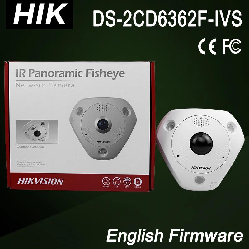 HIK DS-2CD6362F-IVS 6MP Fisheye IP Камера панорамный вид ИК 15 м до 3072x2048 bulit микрофон и динамик 30fps