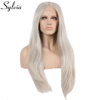 Sylvia Soft Long Silver Grey Synthetic Lace Front Wigs Ash Platinum Grey Natural Glueless Heat Resistant Fiber Middle Parting
Sylvia Soft Long Silver Grey Synthetic Lace Front Wigs Ash Platinum Grey Natural Glueless Heat Resistant Fiber Middle Parting