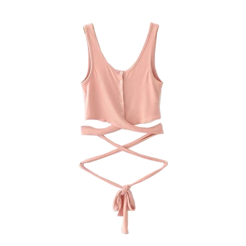 2018 spring summer new street casual solid color long strap button models vest women, make the base was thin wild T shirt vest
2018 spring summer new street casual solid color long strap button models vest women, make the base was thin wild T shirt vest