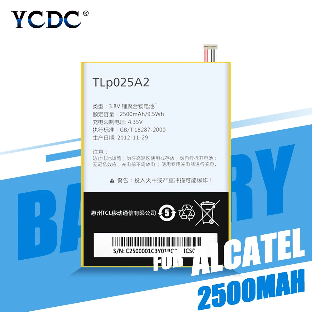 2500mAh TLp025A1 TLp025A2 Battery For Alcatel One Touch Pop 3 (5.5) 5054A OT-5054 5054T 5054D 5054X Mobile Phone Batteries
2500mAh TLp025A1 TLp025A2 Battery For Alcatel One Touch Pop 3 (5.5) 5054A OT-5054 5054T 5054D 5054X Mobile Phone Batteries