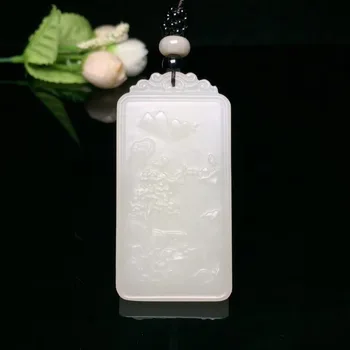 Exquisite Hetian jade landscape painting pendant h20# 
Exquisite Hetian jade landscape painting pendant h20#