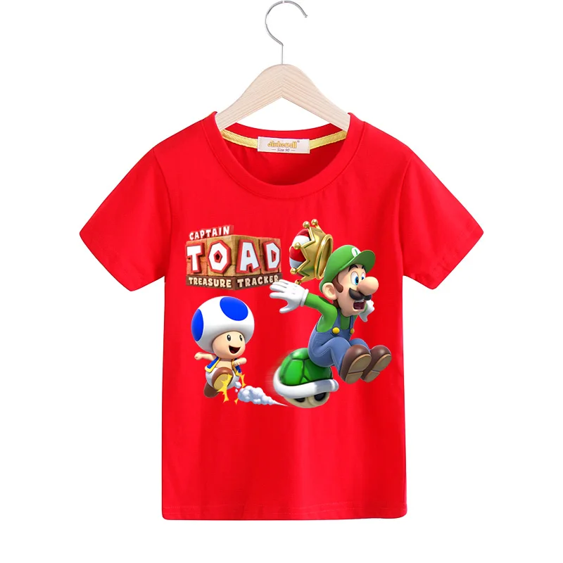 Child Summer Clothes T-shirts Kids Cartoon Mario Print Tshirts Boys Short Sleeve Casual Tee Top Girl Clothing T Shirts TX154 (7)
