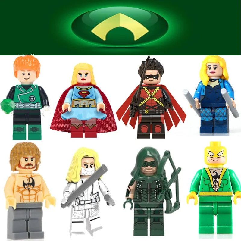 Green Arrow and Iron Fist Single Super Heroes Flash Aquaman Talon Mera Red Lantern Robin Building Blocks Gifts Toys For Children
Green Arrow and Iron Fist Single Super Heroes Flash Aquaman Talon Mera Red Lantern Robin Building Blocks Gifts Toys For Children