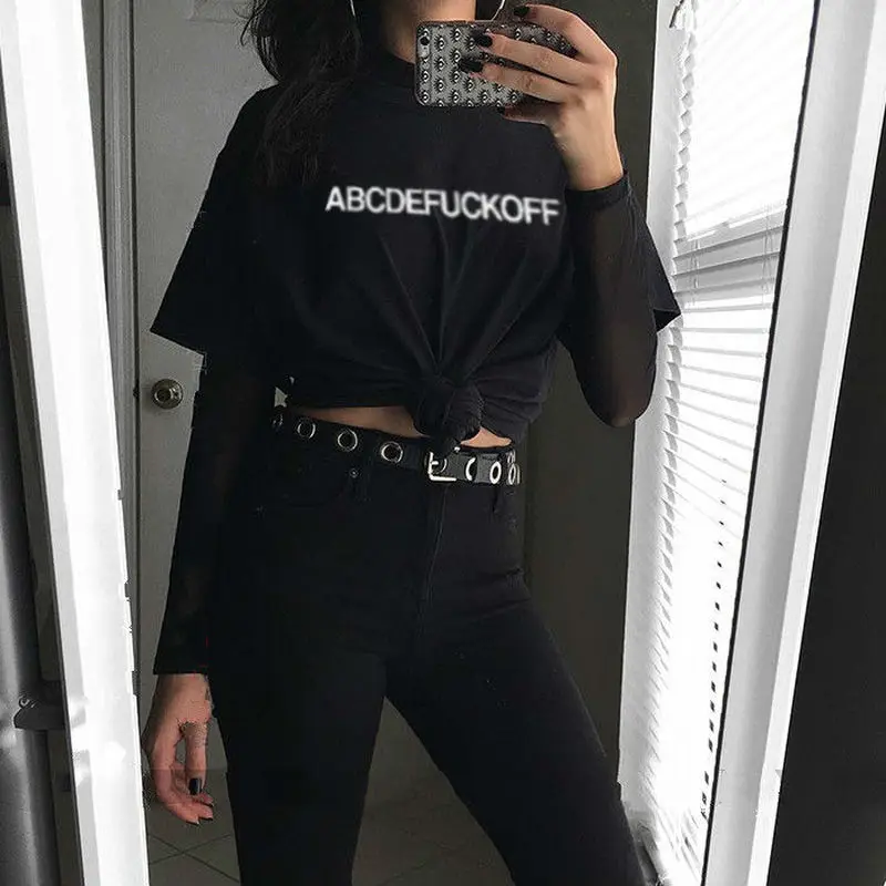 Trendy Women ABCDEFUCKOFF Letter Print Short-sleeved T-shirt Feminino Loose BF Wind Summer Tshirt Cotton Tee Shirts Plus Size
Trendy Women ABCDEFUCKOFF Letter Print Short-sleeved T-shirt Feminino Loose BF Wind Summer Tshirt Cotton Tee Shirts Plus Size