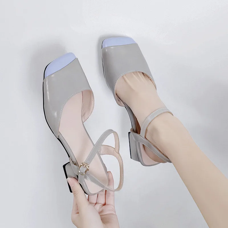 YMECHIC 2019 Fashion Patchwork Closed Square Toe Womens Sandals Chunky Block Medium Heels Summer Daily Women's Shoes Black Blue
YMECHIC 2019 Fashion Patchwork Closed Square Toe Womens Sandals Chunky Block Medium Heels Summer Daily Women's Shoes Black Blue