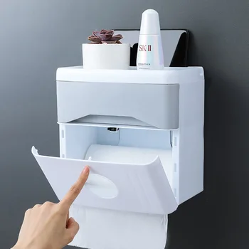 Wall Mounted Storage Box with Drawer Plastic Toilet Paper Holder Self Adhesive Bathroom Tissue Paper Dispenser Racks Organizer
Wall Mounted Storage Box with Drawer Plastic Toilet Paper Holder Self Adhesive Bathroom Tissue Paper Dispenser Racks Organizer