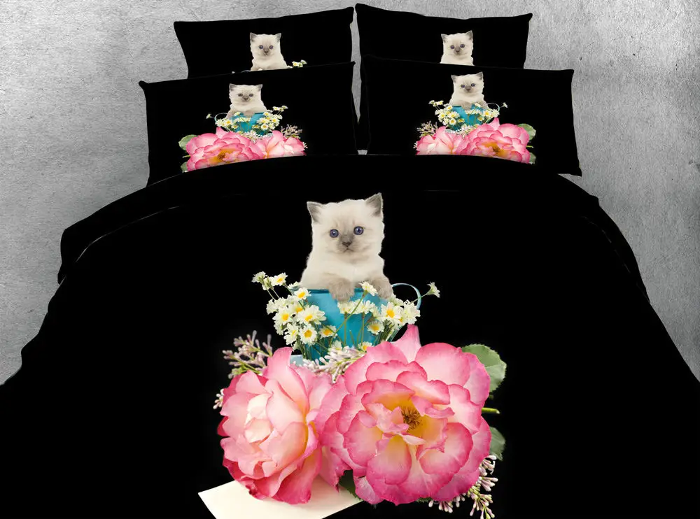 Pink flower Cats 3D Reactive Printed Bedding Sets Quilt/Duvet Covers Bedspreads Childrens Babys Girls Bedroom Decor Woven 500TC
Pink flower Cats 3D Reactive Printed Bedding Sets Quilt/Duvet Covers Bedspreads Childrens Babys Girls Bedroom Decor Woven 500TC