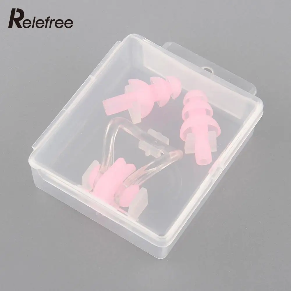 Set with Box Case Soft Silicone Swimming Nose Clip + Mushroom 2 ear plugs Earplug kids Water Sport Swim Pool Diving Accessories
Set with Box Case Soft Silicone Swimming Nose Clip + Mushroom 2 ear plugs Earplug kids Water Sport Swim Pool Diving Accessories
