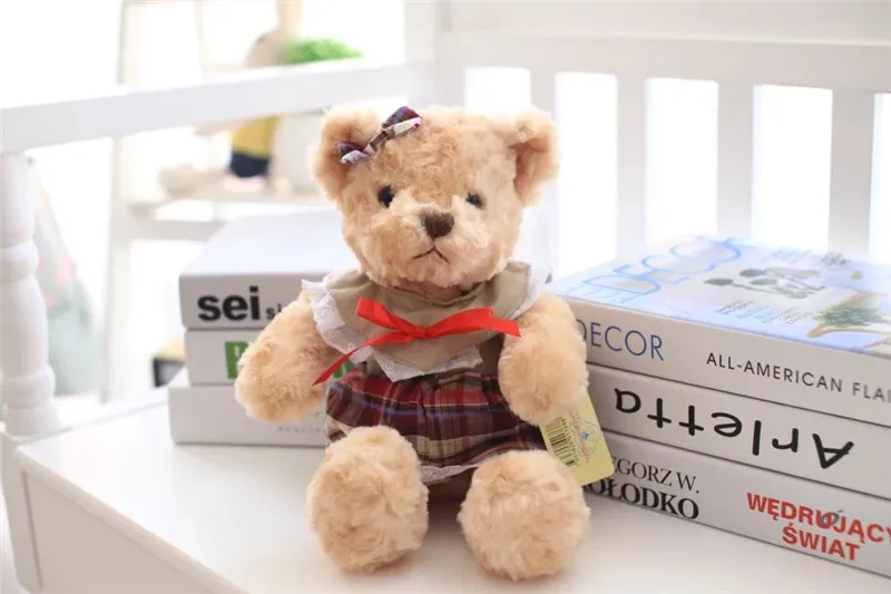 A pair 30CM Kawaii Teddy Bear Plush Toy Stuffed Couple teddy bear with cloth Soft Kids Toys Hight Quality 2018 New (3)
