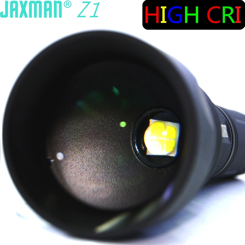 

JAXMAN Z1 Turning Optical Zoom Flashlight Torch with AR Coating Glass Lense high CRI CREE XHP50 26650 flahligth