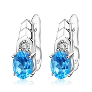Gem's Ballet 2.0Ct Natural Swiss Blue Topaz Gemstone Stud Earings 925 Sterling Silver Classic Earrings For Women Fine Jewelry
Gem's Ballet 2.0Ct Natural Swiss Blue Topaz Gemstone Stud Earings 925 Sterling Silver Classic Earrings For Women Fine Jewelry