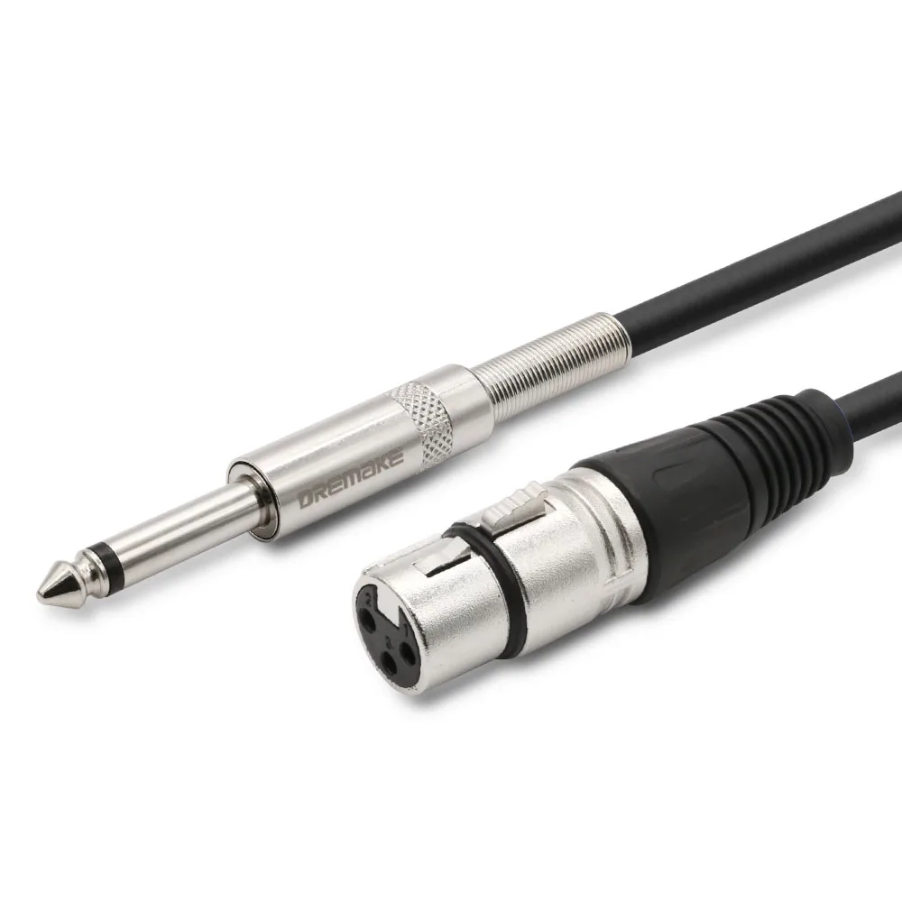 Professional Mic Cable 6.35mm (1/4") Male Mono Jack to 3 Pin XLR Microphone Female Patch Cord for Speaker Bass Amplifier
Professional Mic Cable 6.35mm (1/4") Male Mono Jack to 3 Pin XLR Microphone Female Patch Cord for Speaker Bass Amplifier