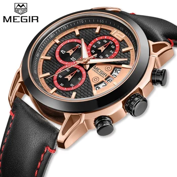 Fashion Men Sport Watches MEGIR Waterproof Chronograh Men Luxury Military Quartz Wrist Watch Casual Leather Strap Business Watch
Fashion Men Sport Watches MEGIR Waterproof Chronograh Men Luxury Military Quartz Wrist Watch Casual Leather Strap Business Watch