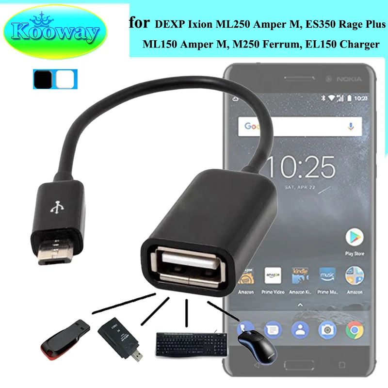 New Micro USB 2.0 OTG Cable Adapter for DEXP Ixion ML250 Amper-M, ES350 Rage Plus, ML150 Amper-M On-the-go Host Converter
New Micro USB 2.0 OTG Cable Adapter for DEXP Ixion ML250 Amper-M, ES350 Rage Plus, ML150 Amper-M On-the-go Host Converter