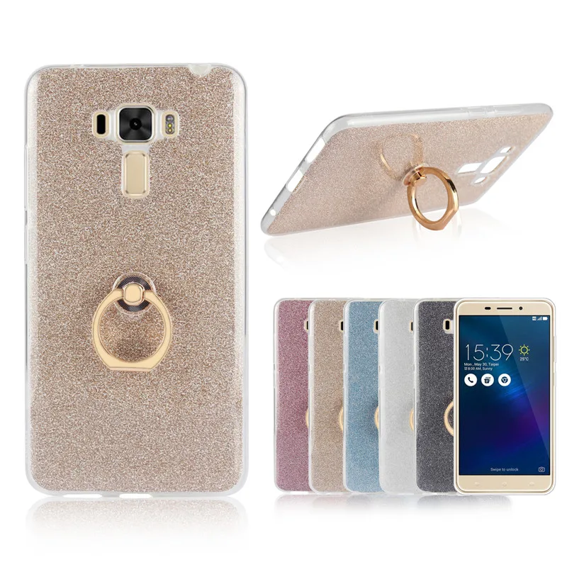 For Asus Zenfone 3 Laser ZC551KL Glitter Ring Case Coque Soft Silicone TPU Holder Phone Cases | Мобильные телефоны и