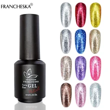 Francheska жидкая фольга для ногтей праймер для ногтей под гель-лак топ без липкого слоя гель лак с блестками топ и база для ногтей топ гель гель л...(China)