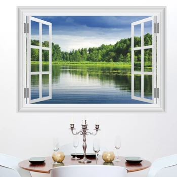 Natural Forest Scenery Lake Wall Stickers Living Room Bedroom TV Background Sofa Decor 3D Window Wal
Natural Forest Scenery Lake Wall Stickers Living Room Bedroom TV Background Sofa Decor 3D Window Wal