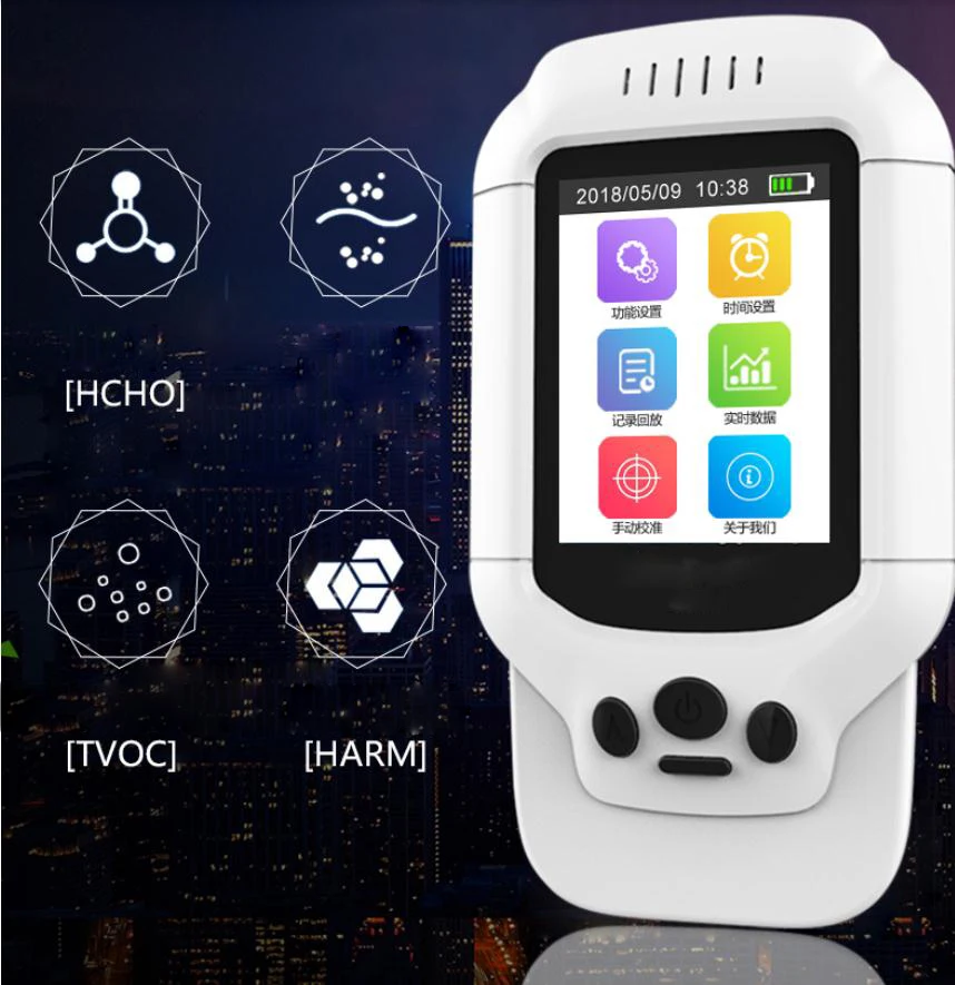 Portable Air Quality Monitor Detector Indoor/Outdoor Digital PM2.5/HCHO/TVOC Tester Formaldehyde Gas Monitor Meter Air Analyzers
Portable Air Quality Monitor Detector Indoor/Outdoor Digital PM2.5/HCHO/TVOC Tester Formaldehyde Gas Monitor Meter Air Analyzers
