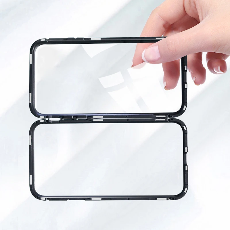 For Samsung Galaxy A8 2018 A530F Magnet Case Metal Magnetic Cover Phone Shell Back Glass Plus A730F A8S |