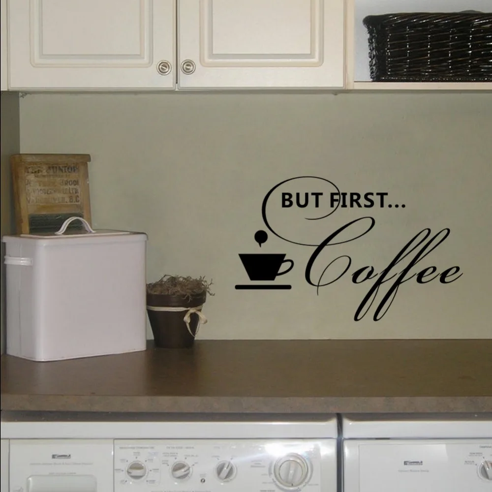 But First Coffee Quotes Wall Decal Vinyl Art lettering kitchen Sticker for Cafe Restaurant Room Decor
But First Coffee Quotes Wall Decal Vinyl Art lettering kitchen Sticker for Cafe Restaurant Room Decor