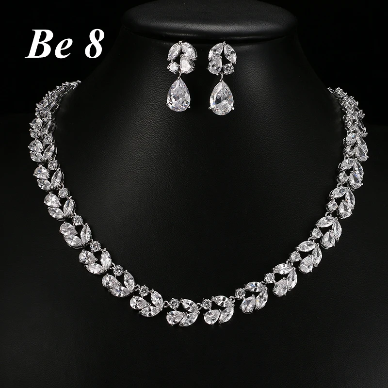Be8 Brand Luxury Shiny Crystal Full CZ Women Bridal Jewelry White Gold Color Earring Necklace Set For Female Accessories S-016
Be8 Brand Luxury Shiny Crystal Full CZ Women Bridal Jewelry White Gold Color Earring Necklace Set For Female Accessories S-016