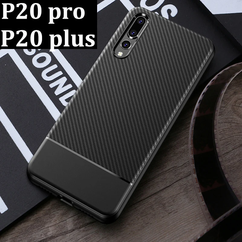 6.1" For Huawei P20 pro Case P20plus cover Carbon fiber soft Back phone case plus shell | Мобильные телефоны и