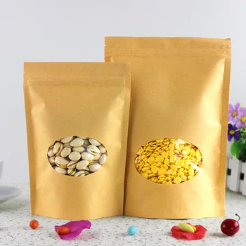 100pcs reclosable Stand up Paper Pouch with Clear Round Window Food Packaging bag
100pcs reclosable Stand up Paper Pouch with Clear Round Window Food Packaging bag