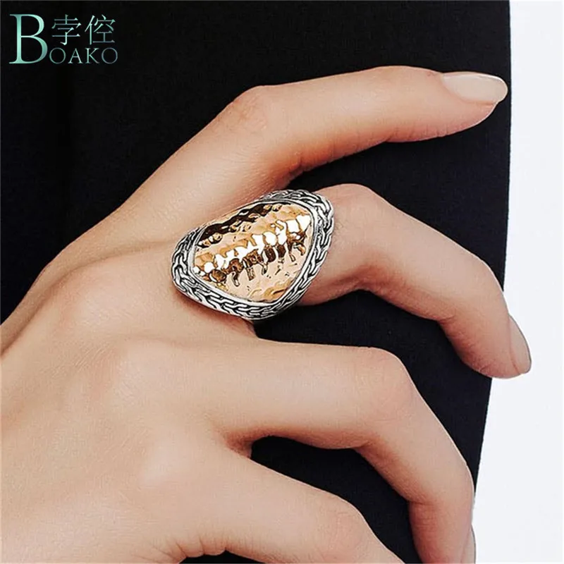 BOAKO Fashion exaggerated ladies ring Gold Silver geometric shape Woman creative new jewelry for wemen Accessories wholesale
BOAKO Fashion exaggerated ladies ring Gold Silver geometric shape Woman creative new jewelry for wemen Accessories wholesale