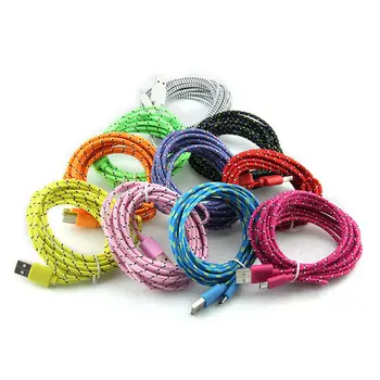Colorful 10FT 3M Micro USB Adapter Fabric Braided Nylon Knit Data Sync Charger Cable for Samsung S7 S6 HTC 200pcs
Colorful 10FT 3M Micro USB Adapter Fabric Braided Nylon Knit Data Sync Charger Cable for Samsung S7 S6 HTC 200pcs