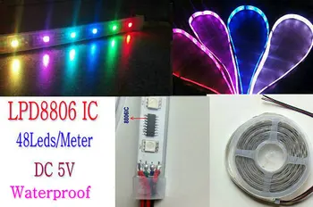16.4feet 5M 5050 SMD Waterproof LPD8806 IC Flexible RGB LED Strip 48LED/m IP67 DC5V 240LEDs Individually Addressable Dream Color
16.4feet 5M 5050 SMD Waterproof LPD8806 IC Flexible RGB LED Strip 48LED/m IP67 DC5V 240LEDs Individually Addressable Dream Color