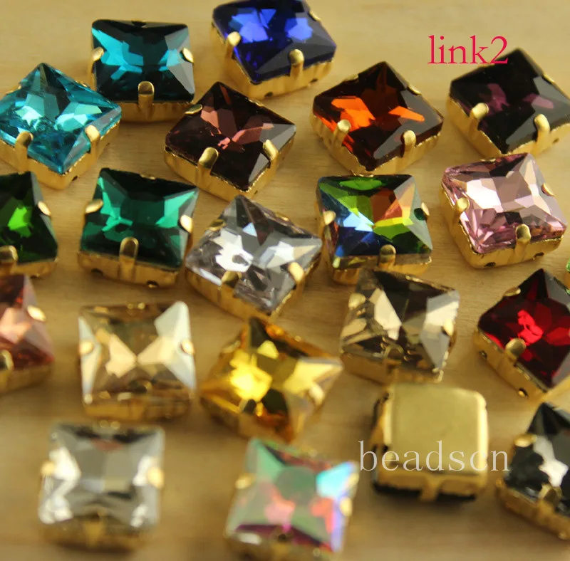 12pcs 12mm square Sewing On Crystal foiled stones Jewellery crystal with gold copper claw Sew on or glue on Gems link2
12pcs 12mm square Sewing On Crystal foiled stones Jewellery crystal with gold copper claw Sew on or glue on Gems link2