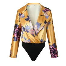 women vintage floral Print bodysuit long sleeve Deep V Neck playsuit elastic waist retro fashion casual Rompers
women vintage floral Print bodysuit long sleeve Deep V Neck playsuit elastic waist retro fashion casual Rompers