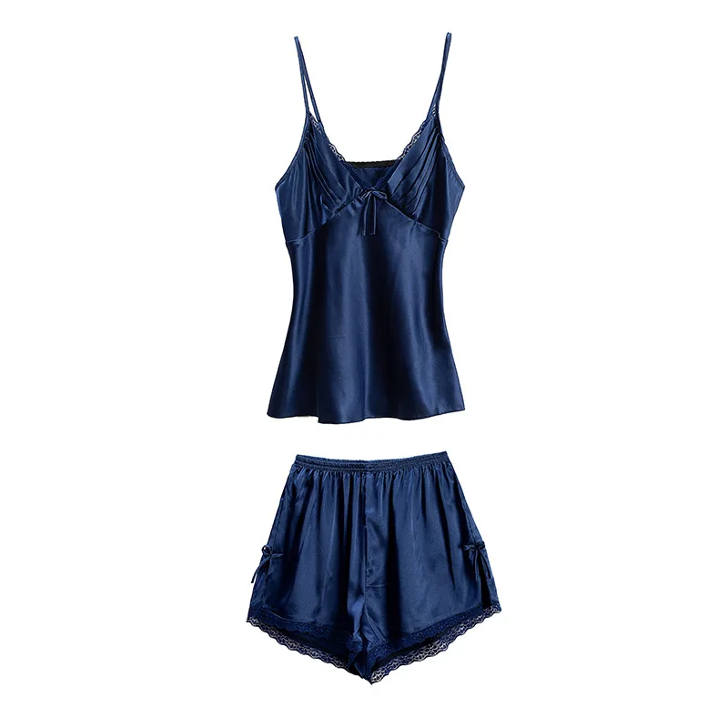 19 New Summer Strap Pajamas Set Solid Color Sexy Pajamas Home Clothes Nightdress Shorts Ice Silk Two-piece Suit Women Lingerie
19 New Summer Strap Pajamas Set Solid Color Sexy Pajamas Home Clothes Nightdress Shorts Ice Silk Two-piece Suit Women Lingerie
