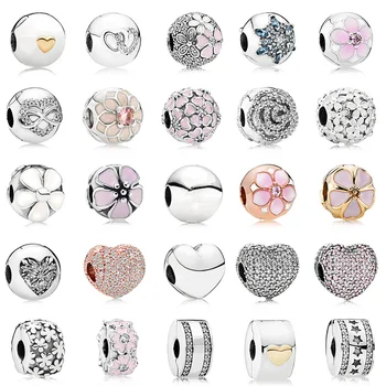 925 Sterling Silver Diy Round Clip Stopper Charms Flower With Crystal For Original Pandora Charm Women Bracelet & Bangle Jewelry
925 Sterling Silver Diy Round Clip Stopper Charms Flower With Crystal For Original Pandora Charm Women Bracelet & Bangle Jewelry