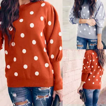 JAYCOSIN 2019 TOP Autumn and winter women's polka dot print O-neck long-sleeved slim sweater pullover casual sweater 2.26
JAYCOSIN 2019 TOP Autumn and winter women's polka dot print O-neck long-sleeved slim sweater pullover casual sweater 2.26