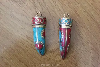 PN149 Ethnic Tibetan Brass Colorful Stone Amulet Pendant Handmade Tribal Horn Pendant Nepal Jewelry
PN149 Ethnic Tibetan Brass Colorful Stone Amulet Pendant Handmade Tribal Horn Pendant Nepal Jewelry