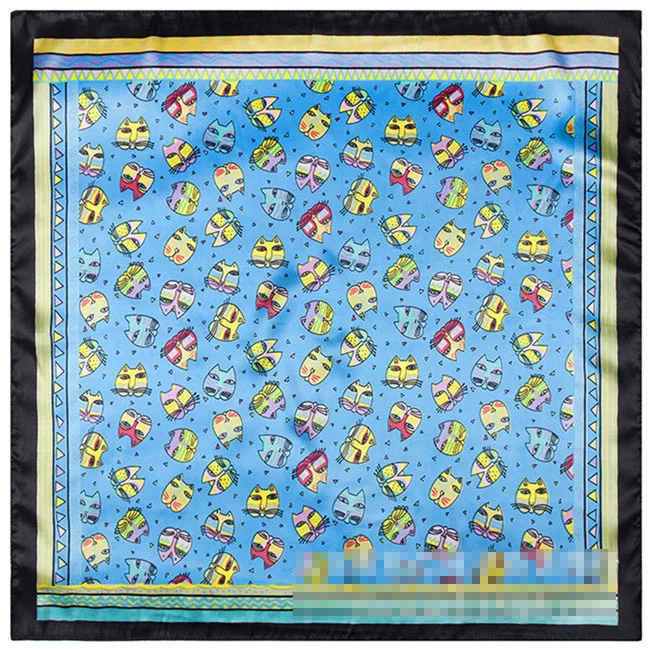 New Arrival 60*60cm Euro Brand Style Women Silk Square Scarf Cartoon cat pattern fashion Scarves high quality hijab
New Arrival 60*60cm Euro Brand Style Women Silk Square Scarf Cartoon cat pattern fashion Scarves high quality hijab