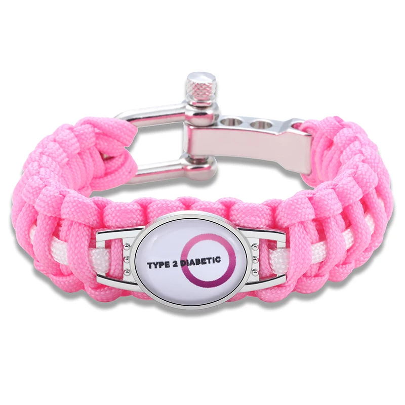 Hyung Pune Adjustable Pink Type 2 Diabetic Medical Alert Paracord Bracelet Survival Bracelet For Men Women xmd043
Hyung Pune Adjustable Pink Type 2 Diabetic Medical Alert Paracord Bracelet Survival Bracelet For Men Women xmd043