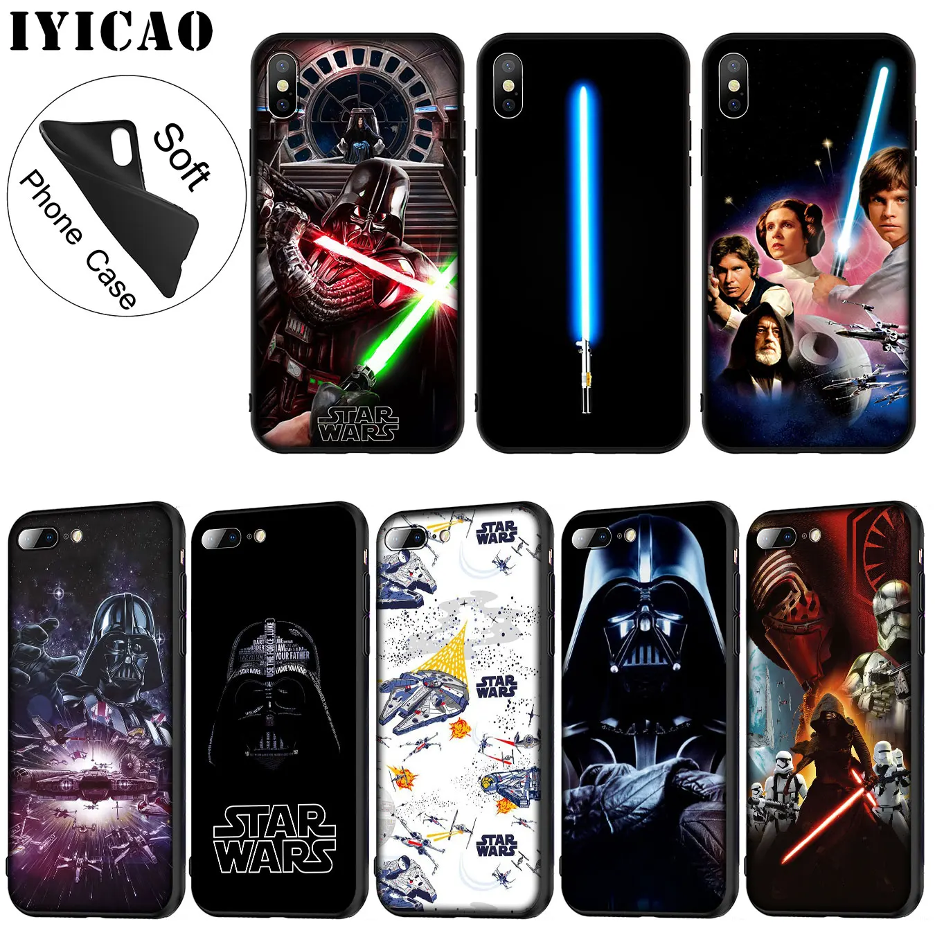 IYICAO Star Wars Yoda Darth Vader Soft Silicone Phone Case for iPhone XR X XS 11 Pro Max 6 6S 7 8 Plus 5 5S SE TPU Black Cover
IYICAO Star Wars Yoda Darth Vader Soft Silicone Phone Case for iPhone XR X XS 11 Pro Max 6 6S 7 8 Plus 5 5S SE TPU Black Cover
