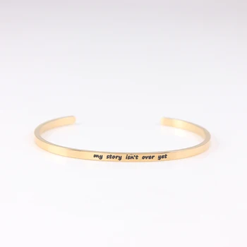 My story isn't over Gold Color Cuff Bangle Inspirational Bangle 316L Stainless Steel Cuff Bracelet For Women Men
My story isn't over Gold Color Cuff Bangle Inspirational Bangle 316L Stainless Steel Cuff Bracelet For Women Men