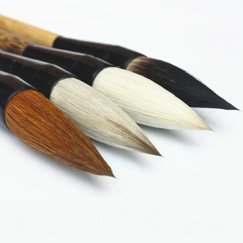 Chinese traditional calligraphy brush pen Wolf Goat Hair hopper-shaped brush woolen weasel bear multiple writing Oil painting
Chinese traditional calligraphy brush pen Wolf Goat Hair hopper-shaped brush woolen weasel bear multiple writing Oil painting