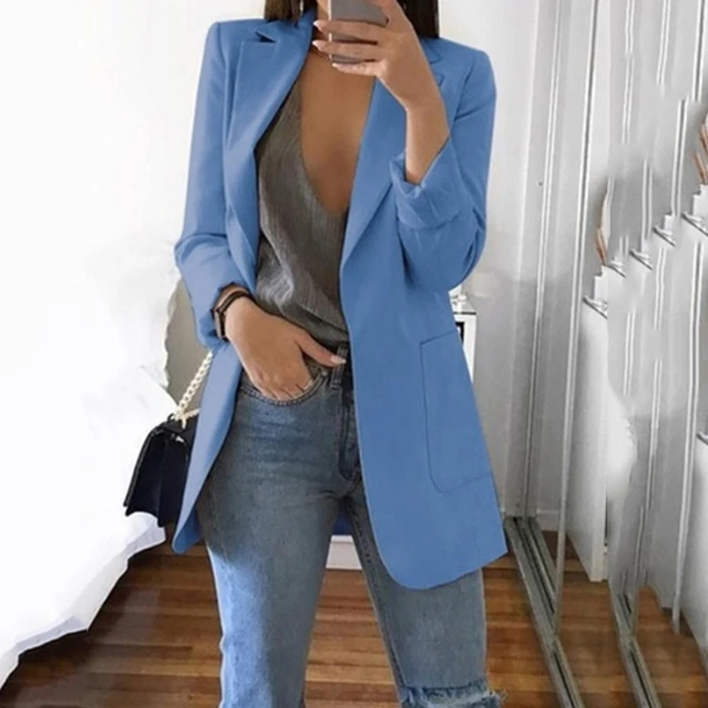 Autumn Spring Women's Slim Cardigan Casual Mid Coat Lapel Outdoor Work Suit Jackets Open Front Coat Cloak Jackets Female Blusas
Autumn Spring Women's Slim Cardigan Casual Mid Coat Lapel Outdoor Work Suit Jackets Open Front Coat Cloak Jackets Female Blusas