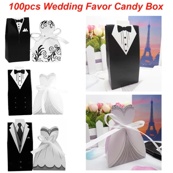 100pcs/lots Bride And Groom Dresses Wedding Candy Box Paper Wedding Bonbonniere DIY Event Party Supplies gift bag
100pcs/lots Bride And Groom Dresses Wedding Candy Box Paper Wedding Bonbonniere DIY Event Party Supplies gift bag