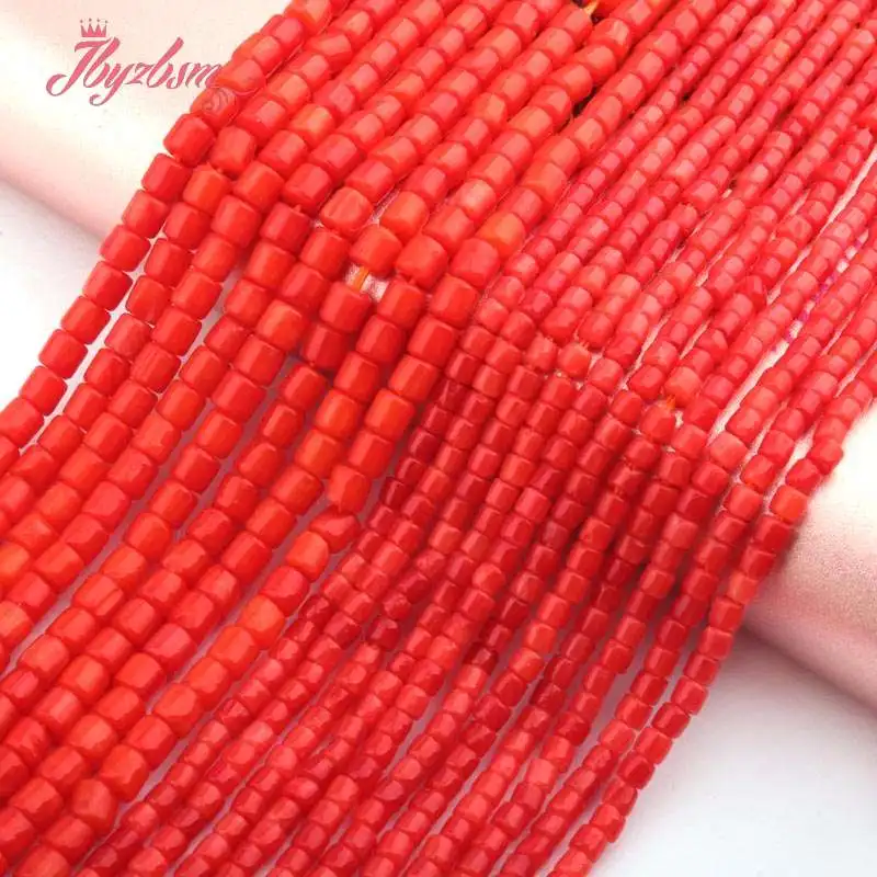 

2mm,3mm Smooth Column Orange Coral Beads Natural Stone Beads For DIY Necklace Bracelets Earring Jewelry Making 15" Free Shipping