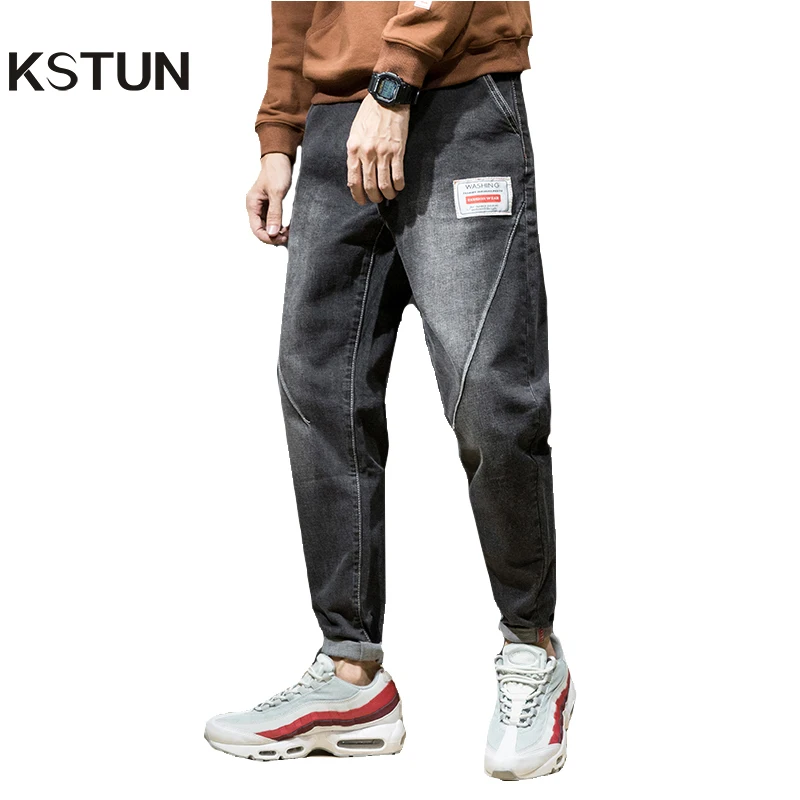 

KSTUN 2018 Men's Clothing Harem Loose in Harem Pants Hiphop Joggers Grey Cotton Baggy Slacks Tide Stylish Male Trousers Cowboys