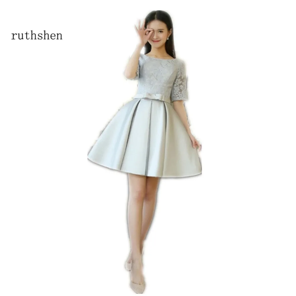 ruthshen Silver Gray Short Cocktail Dresses Half Sleeves Lace Top Vestidos Coctel Cheap In Stock Vestido Coctel Corto
ruthshen Silver Gray Short Cocktail Dresses Half Sleeves Lace Top Vestidos Coctel Cheap In Stock Vestido Coctel Corto