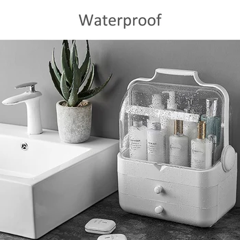 Makeup Organizer Makeup Storage Box Non-slip Cosmetic Organizer Jewelry Container Drawer Makeup Casket Table Desktop Sundry Case