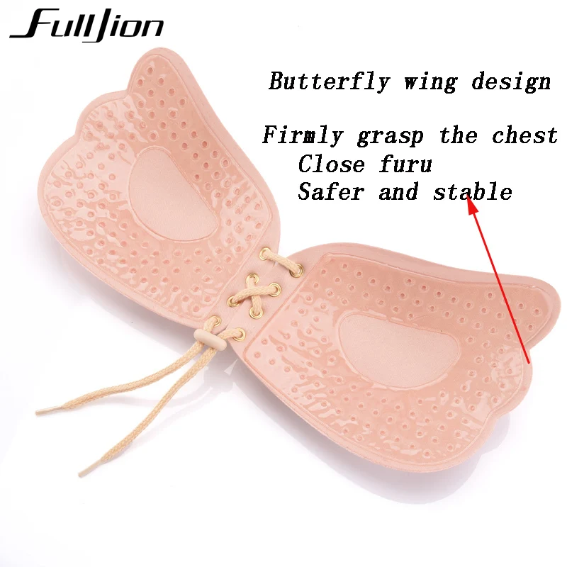 Fulljion New Sexy bra Women Self Adhesive Strapless Bandage Stick Gel Silicone Push Up Invisible Bra seamless Intimates bras 3